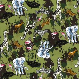 Cotton Print Fabric | Safari Green