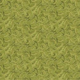 Dog On It Fabric | Holey Scrolls Green Metallic