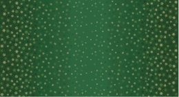 Ombre Snowflake Fabric Green by Makower UK. Super Christmas fabric with metallic detailing. 