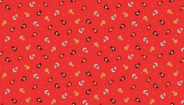Folk Friends Fabric | Sprig Red