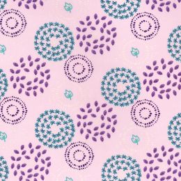 Organic Cotton Fabric Print | Swirl Pink
