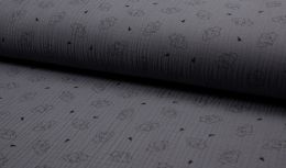Triple Gauze Fabric | Elephant Dark Grey