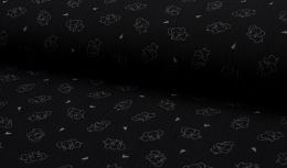 Triple Gauze Fabric | Elephant Black