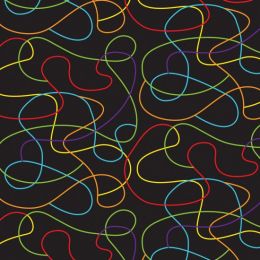 Extra Wide Fabric | Squiggle Black / Multi