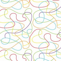 Extra Wide Fabric | Squiggle White / Multi