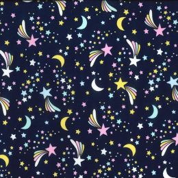 Cotton Print Fabric | Shooting Star Navy