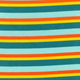 Jolly Frog Cotton Fabric | Stripe Blue