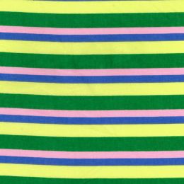 Jolly Frog Cotton Fabric | Stripe Green
