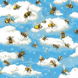 Bee Heaven Fabric | Bees Blue