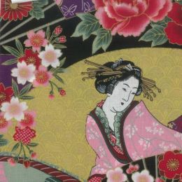 Japanese Kanedai Fabric | Black Metallic