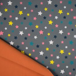 Soft Shell Fleece Fabric | Stars Grey