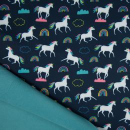Soft Shell Fleece Fabric | Unicorn Navy