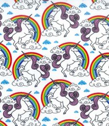 Cotton Print Fabric | Rainbow Unicorn Ivory