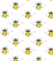 Cotton Print Fabric | Bumble Bee Ivory