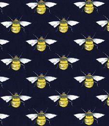 Cotton Print Fabric | Bumble Bee Navy