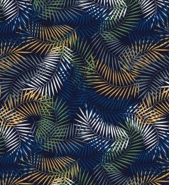 Cotton Print Fabric | Trailing Fern Royal
