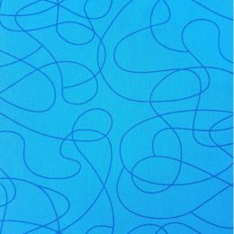 Extra Wide Fabric | Squiggle Aqua