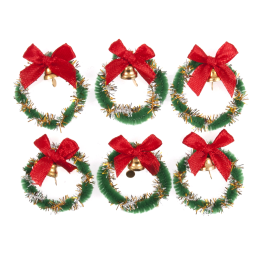Christmas Embellishments | Christmas Wreath With Bells, 6pcs
