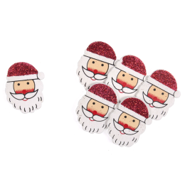 Christmas Embellishments | Glitter Santas, 6pcs
