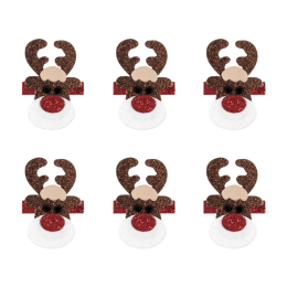 Christmas Embellishments | Festive Glitter Reindeer, 6pcs