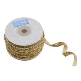 Glitter Velvet Ribbon, 10mm | Gold