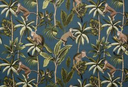 Lightweight Furnishing Fabric | Jungle Monkey Teal