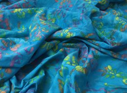 Batik Fabric Design | Floral Aqua