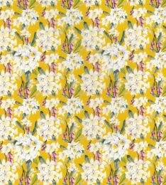 Cotton Print Fabric | Floral Cluster Ochre