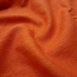 Premium Enzyme Washed Linen Fabric | Rust