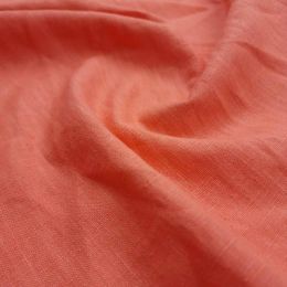 Premium Enzyme Washed Linen Touch Fabric | Coral