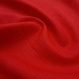 Premium Enzyme Washed Linen Touch Fabric | Red