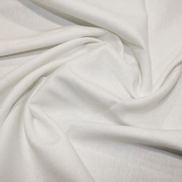 Stretch Linen & Viscose Fabric | White