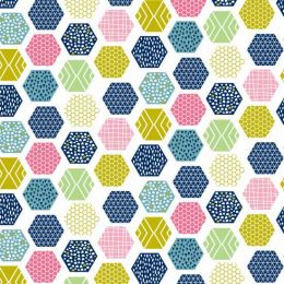 Wildflower Honey Fabric | Hexagon Multi