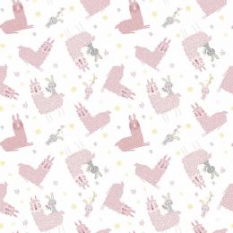 Baby Buddies Fabric | Llamas Pink