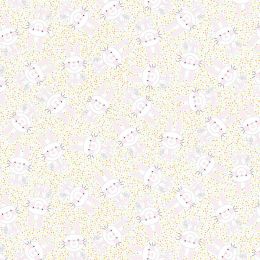 Hippity Hoppity Fabric | Bunny Hop White