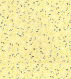 Organic Cotton Fabric Print | Pins Yellow