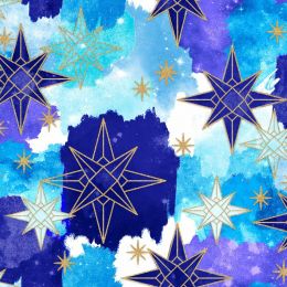 Magical Galaxy Fabric | Stars Multi - Metallic