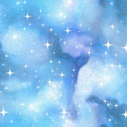 Magical Galaxy Fabric | Civil Turquoise - Glitter