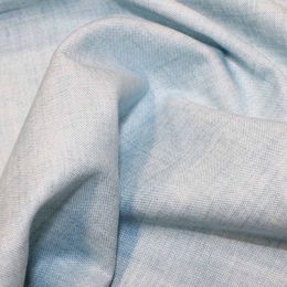 John Louden Linen Texture Fabric | Baby Blue