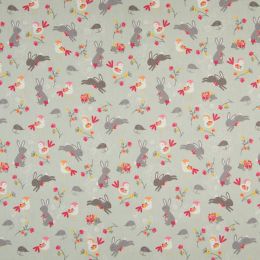 Spring Animals Cotton Fabric | Mint