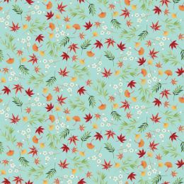 Michiko Fabric | Foliage Turquoise