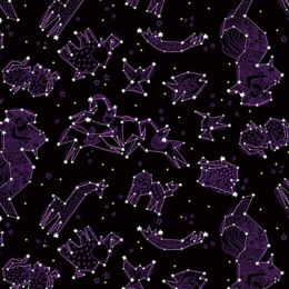 Laurel Burch Celestial Magic Fabric | Star Lore Black