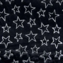 Fun Faux Fur Fabric | Universe Sequin Star Silver