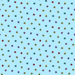 Kim Schaefer - Hoot Hoot Fabric | Lady Bug Blue