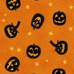 Midnight Haunt Halloween Fabric | Jack-O-Lantern Pumkin