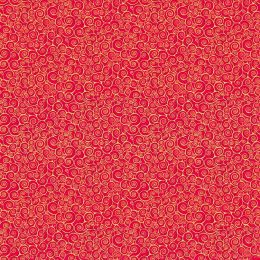 Classic Foliage Makower Fabric | Classic Rhapsody Scroll Red