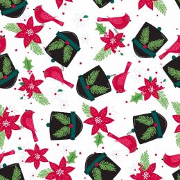 Holiday Wonder Fabric | Hats & Birds