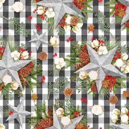 Christmas Holiday Fabric | Gingham Star