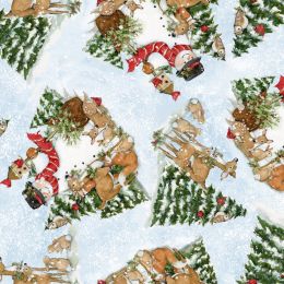 Christmas Holiday Fabric | Snowmen & Animals