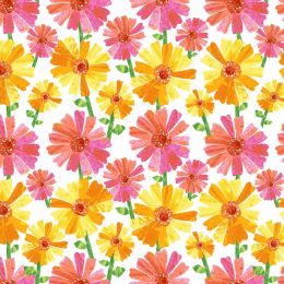 The Very Hungry Caterpillar Fabric | Flower Fancy White